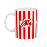 Retro Popcorn Ceramic Mug - Fun Movie Night Drinkware 11oz